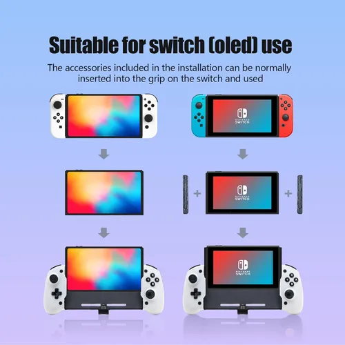Vista 29 de ECHZOVE Upgrade Nintendo Switch OLED Controller Grip - Ergonomic Animal Crossing Style Controller with Joystick, NFC, Turbo, Six-Axis Gyro, Dual