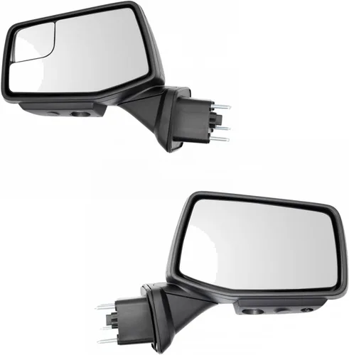 Vista 255 de TRQ Conjunto de 2 piezas de espejo lateral para conductor y pasajero, ajuste eléctrico, sin calefacción, sin memoria, color negro, compatible