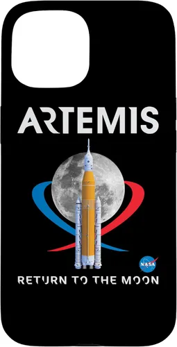 Vista 6 de Funda con logotipo para iPhone 15 Pro NASA Artemis Mission SLS Moon Insignia