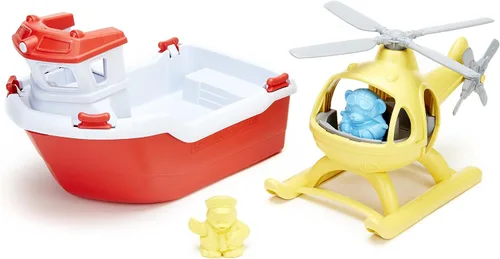 Vista 4 de Juguetes de barco y helicóptero de rescate, de Green Toys