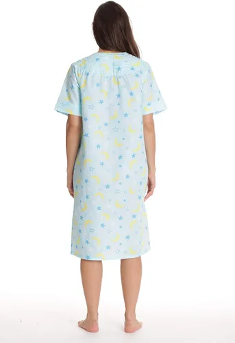 Vista 3 de Dreamcrest Abrigo de manga corta Seersucker Duster Snap-Front con bolsillos