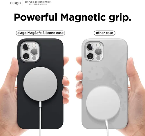 Vista 4 de elago Funda magnética de silicona compatible con MagSafe compatible con iPhone 12 y compatible con iPhone 12 Pro de 6.1 pulgadas, imanes integrados