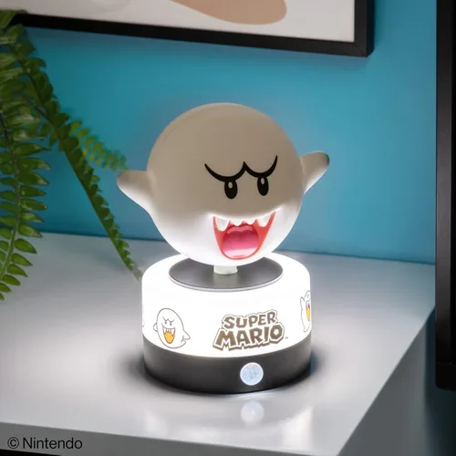 Vista 2 de Paladone Super Mario Boo Guardia de Habitación con Sensor de Movimiento y Luz Nocturna, Lámpara LED con Licencia Oficial de Nintendo y Alarma
