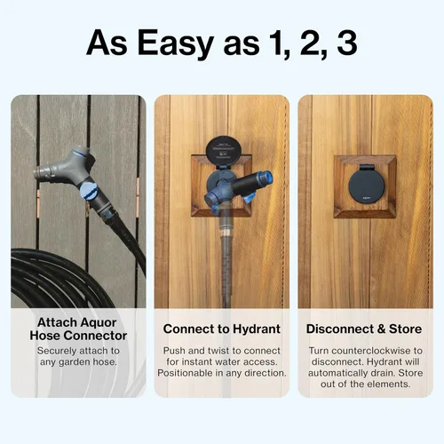 Vista 6 de Aquor Comfort Grip VB Conector de Manguera – Conector de manguera de jardín con disyuntor de vacío integrado y válvula de bola, prevención