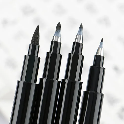 Vista 4 de SAYEEC Bolígrafos de caligrafía, bolígrafos de letras recargables a mano, juego de marcadores de caligrafía de tinta negra para escribir diario