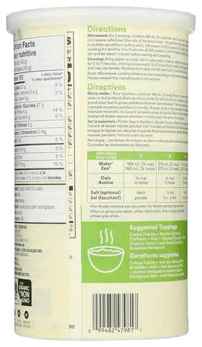 Vista 2 de 365 by Whole Foods Market, avena cortada orgánica instantánea, 24 onzas