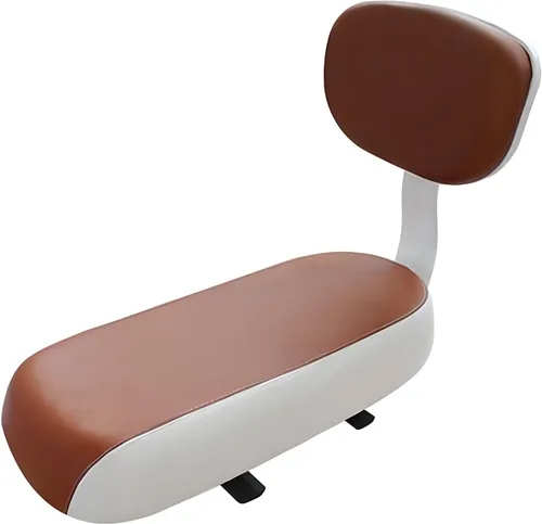 Vista 8 de Asiento de bicicleta para niños, cojín de bicicleta de montaña de piel sintética con respaldo