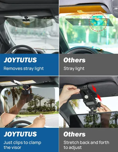 Vista 9 de JOYTUTUS Visera solar para camioneta, paquete de 2 extensores polarizados para camión, extensión universal UV400 para visera de automóvil