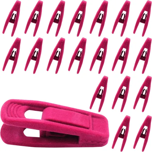 Vista 9 de Hordion ZC202405062817 - 60 clips de terciopelo antideslizantes, clips de fieltro negro para perchas finas de ropa, ZC202405062817