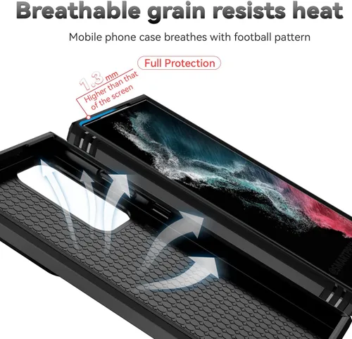 Vista 9 de Funda para Samsung Galaxy S23 Ultra con funda para cámara deslizante, protector de pantalla HD [prueba de caídas de grado militar] Funda protectora