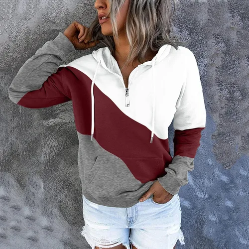 Vista 146 de Sudaderas con capucha para mujer, con cuello de botón, sin botones, con cordón, manga larga, lindas, ropa para adolescentes y niñas