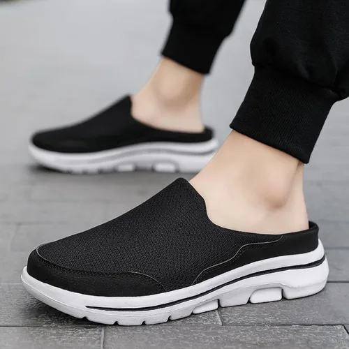 Vista 5 de Zapatos de jardín para hombre, zuecos casuales para mujer, pantuflas de casa para exteriores, suela antideslizante, cómodas, sin cordones