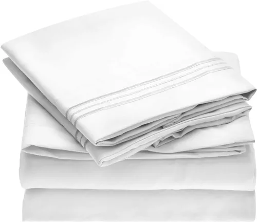 Vista 16 de Home Must Haves Juego de ropa de cama de lujo bordada de color liso 2000, extra suave, acogedor, bolsillo profundo de 12 pulgadas con fundas