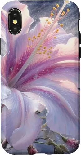 Vista 4 de Funda de flores de hibisco de invierno para iPhone 15