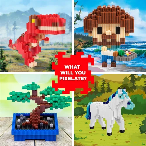 Vista 5 de Pix Brix Bloques de Puzzle de Arte Pixel - Star Stable’s Starshine, 3,405 Piezas - Bloques de Construcción Interconectados, Pixela Tu Caballo
