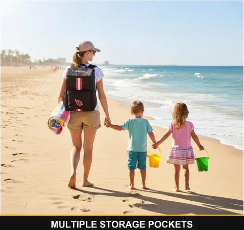 Vista 5 de Mochila hielera – Hielera portátil de lados suaves – Bolsa aislada con capacidad para 36 latas – Equipo de fútbol americano – Muestra tu espíritu