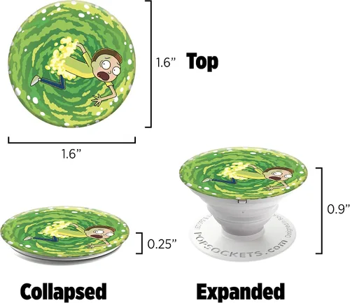 Vista 7 de PopSockets: Agarre plegable y soporte para teléfonos y tabletas - Rick & Morty - Morty