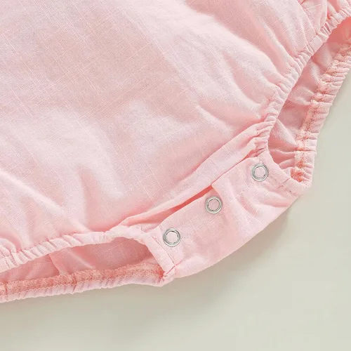 Vista 6 de Traje de Pascua para bebé niña, overol vintage y orejas de conejo, vestido de hermana con cola
