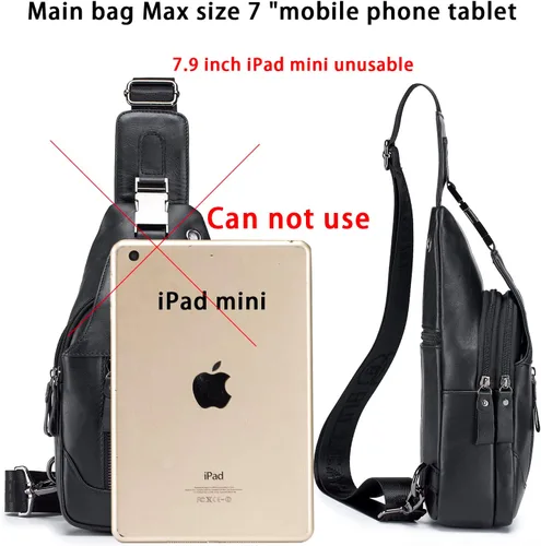 Vista 11 de LUKZIJAES Bolso bandolera de cuero genuino para hombre