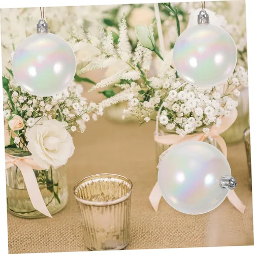 Vista 4 de BESTOYARD 24 piezas de bola decorativa de plástico puerta de pared blanco hermoso