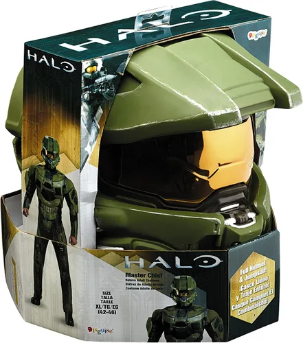 Vista 3 de Disfraz de Disguise de Jefe Maestro de Halo de alta calidad con músculos para hombre adulto