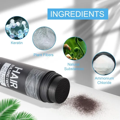 Vista 6 de Fibras de construcción del cabello para adelgazar el cabello con boquilla aplicadora en aerosol, naturales e indetectables, cabello más grueso al