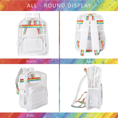 Vista 5 de canlodoo Mochila transparente,Bolsa transparente aprobada para estadios,Mochilas transparentes resistentes,Mochila transparente impermeable con una