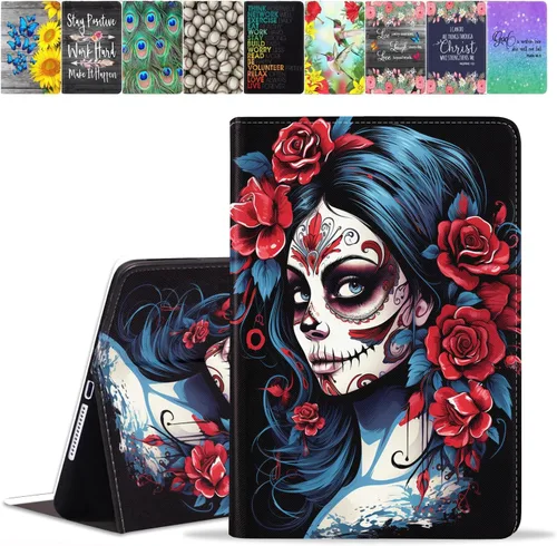 Vista 21 de Funda para Samsung Galaxy Tab A8 de 10.5 pulgadas (SM-X200/X205/X207), funda de piel sintética premium con función de encendido automático