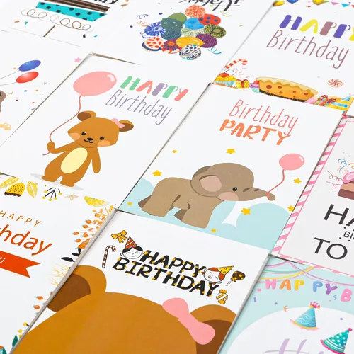 Vista 4 de feela Tarjetas de cumpleaños a granel, paquete de 40 diseños de 40 diseños, caja surtida de tarjetas de feliz cumpleaños con 40 sobres en blanco, 48