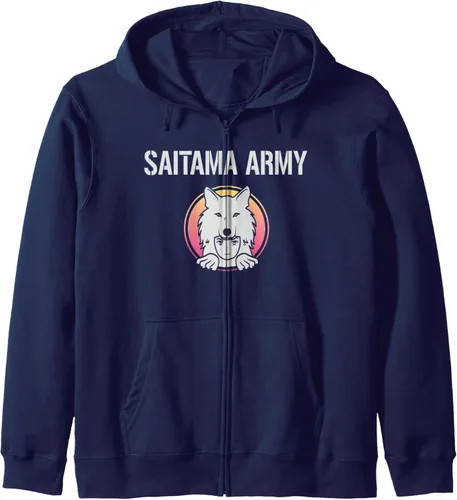 Vista 5 de SAITAMA ARMY Saitama Inu Crypto Currency Token Wallet Sudadera con capucha y cremallera, Negro