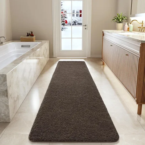 Vista 56 de LOCHAS Alfombra de baño de microfibra antideslizante de 36 x 24 pulgadas Gris