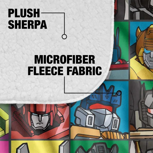 Vista 4 de Transformers Transformers Squares Silky Touch Sherpa Back Manta súper suave