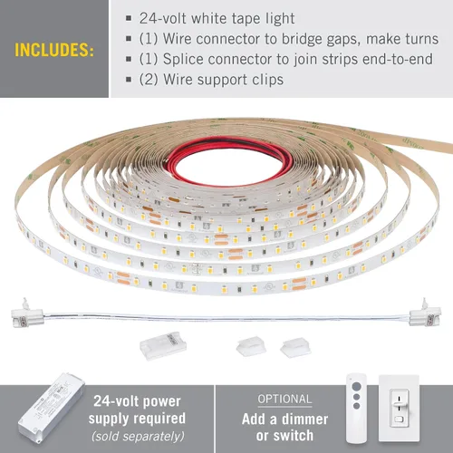 Vista 2 de Armacost Lighting RibbonFlex Pro - Tira de luces LED blancas de 24 V, 60 LED/m, 5000K, 32.8 pies 165250