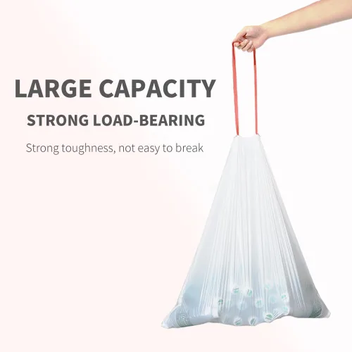Vista 5 de Fancial Bolsas de basura altas ultra fuertes para cocina, blancas, 13 galones, 80