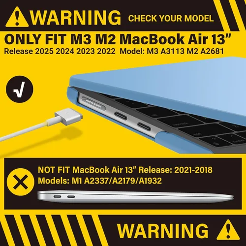 Vista 3 de IBENZER Compatible con MacBook Air de 13 pulgadas 2026 2025 2024 2023 2022 M4 A3240 M3 A3113 M2 A2681, carcasa rígida, funda y cubierta de teclado