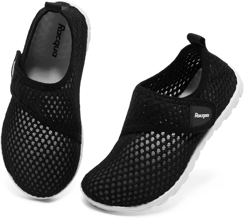 Vista 2 de Racqua - Zapatos acuáticos para niños y niñas, ligeros, de secado rápido, para nadar, acuaticos, deportivos (niños pequeños y grandes)