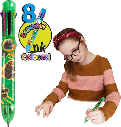Vista 19 de Bolígrafo mariposa de Deluxebase. Bolígrafo retráctil multicolor 8 en 1 con diseño de animales lindos. Bolígrafo de escritura de tinta suave