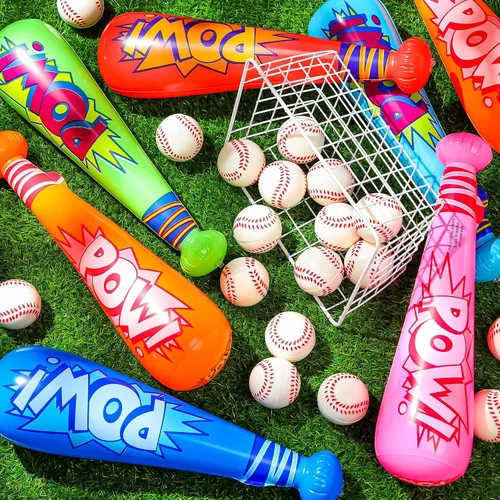 Vista 4 de 60 bolsas inflables de 17 pulgadas para regalo de béisbol, bate de béisbol, regalos de PVC, para fiesta de béisbol, regalos de fiesta para niños