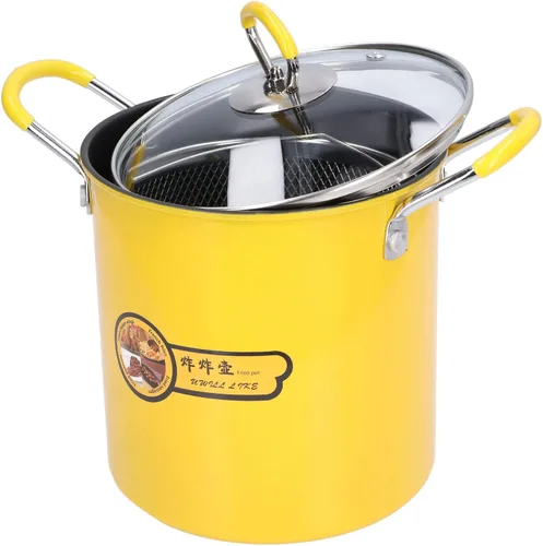 Vista 8 de 3L Mini Freidora Olla Japonesa de Acero Inoxidable con Filtro de Aceite Tapa de Rack para Cocina del Hogar