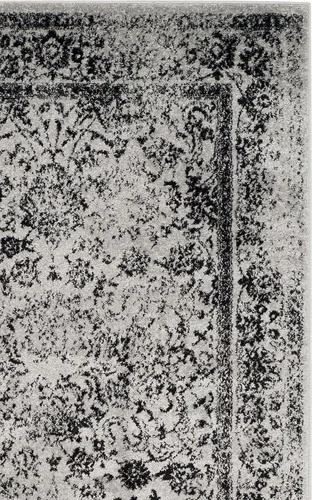 Vista 3 de Safavieh colección Adirondack - Alfombra de pasillo, 2 pies 1 pulg x 6 pies, gris y negro, diseño oriental desgastado, no desprende pelusa, fácil