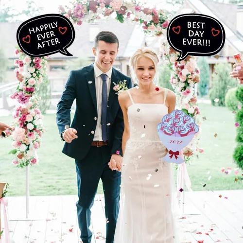 Vista 7 de 52 accesorios para cabina de fotos de boda con palo, accesorios divertidos para cabina de fotos, suministros de fiesta de boda para novia, novio