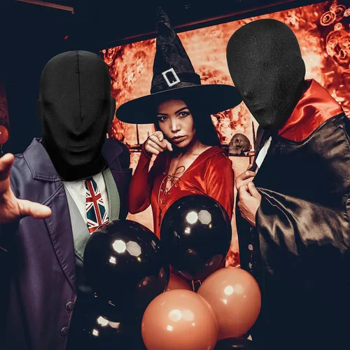 Vista 4 de Zhanmai 6 piezas de máscara de cara completa de Halloween cubierta de cara completa de elastano máscara de capucha máscara de piel cubierta de piel