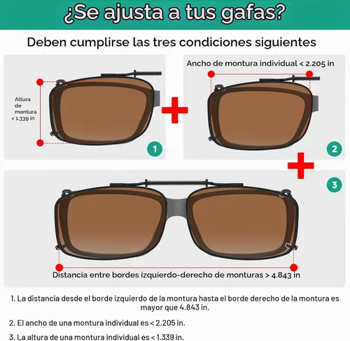 Vista 3 de Eyekepper Gafas de sol con clip para hombre, 2.205 x 1.339 in Marrón