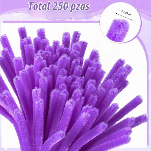 Vista 4 de Peryiter 371 Pcs Pipe Cleaners Set, Floral Supplies, Purple Morado