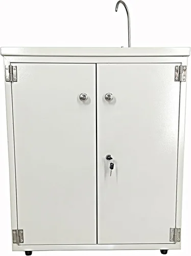 Vista 2 de Gabinete de acero Fregadero portátil Fregadero autónomo Estación de lavado de manos Fregadero móvil Fuente de agua Fuente de agua 110V/12V