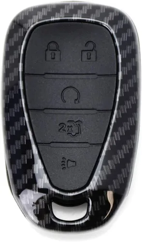 Vista 7 de iJDMTOY Compatible con Chevy Camaro Cruze 2016 en adelante, Malibu Sonic 2017 en adelante, diseño de impresión hidrográfica de fibra de carbono