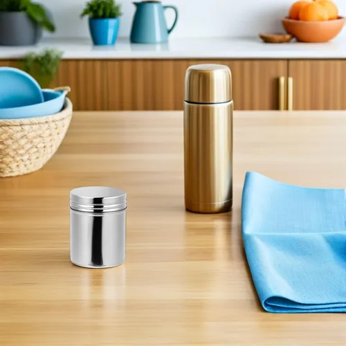 Vista 4 de Stainless Steel Storage Jars with Airtight Lids 2Pcs for Travel