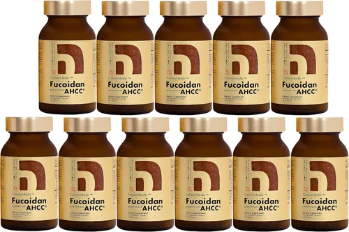 Vista 7 de Fucoidan Powered with AHCC Suplemento inmunitario de algas marrones con alta pureza Mekabu Mozuku Agaricus 1 botella - 160 cápsulas vegetales