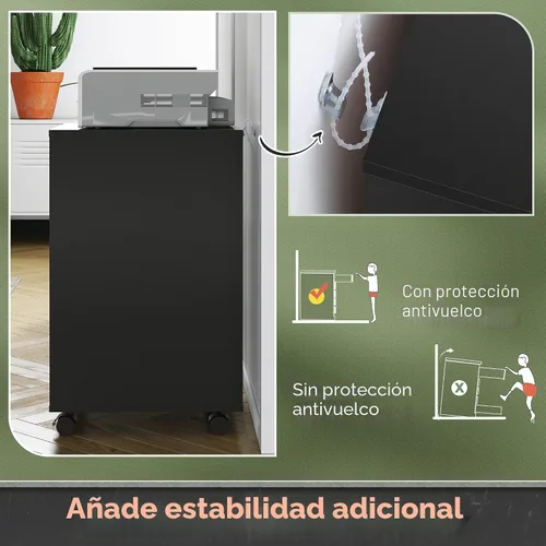 Vista 7 de DEVAISE - Cajonera móvil con 7 cajones para oficina y ropero