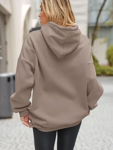 Vista 2 de EFAN Sudaderas con capucha de gran tamaño para mujer, sudaderas de forro polar con capucha, suéteres casuales y cómodos, ropa de moda de otoño 2023